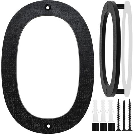 Große, 20 Cm Große, Schwarze Hausnummer, Schwebendes 3d-effekt-schild Aus Abs-kunststoff Für Straße Oder Tür, Ideal Für Büros, Briefkästen Und Garagen (nummer 0).