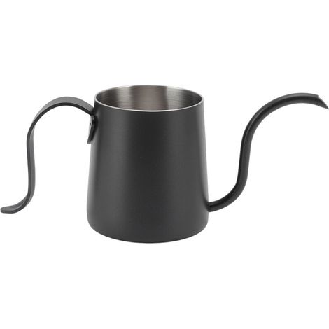 Wifehelper Kaffeemaschine Aus Edelstahl 304, 250 Ml, Langer Ausguss, Haushaltskaffeemaschine Mit Gebogenem Griff (schwarz).