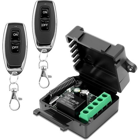Drahtlose Fernbedienung 220v/230v Relaisempfänger Mit 2 Handsendern, 1 Rf-kanal-funksteuerung, Potenzialfreie Kontakte, Drahtloser Relais-controller Für Lampen, Türen Und Tore