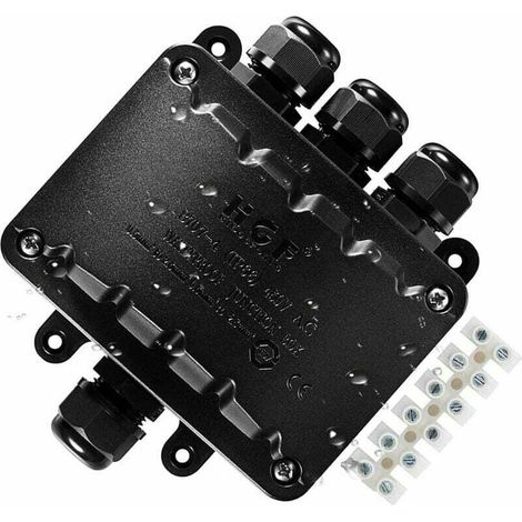 4-wege-anschlussdose, Ip66 Wasserdichter Kabelverbinder, Schwarze Wasserdichte Elektrische Außenanschlussdose, Elektrische Klemmenkästen Für 5-10 Mm Kabel.