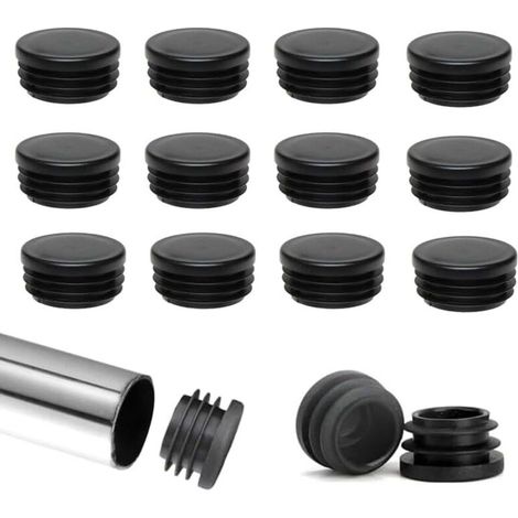 40 Runde Stuhlbeinkappen, 22 Mm Kunststoff-möbelkappen, Schwarz, Geeignet Für Stühle Und Sofas.