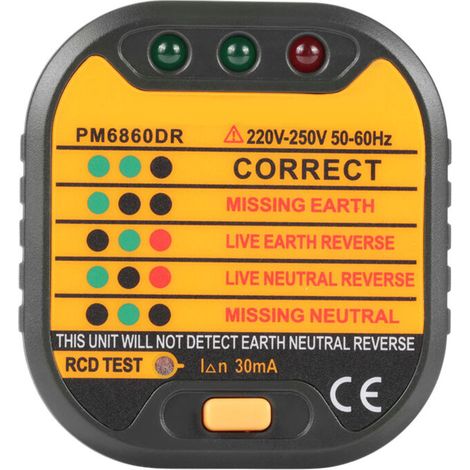 Automatischer Haushaltssteckdosentester Pm6860dr (uk/us/eu-standard) 50-60 Hz (eu-stecker)