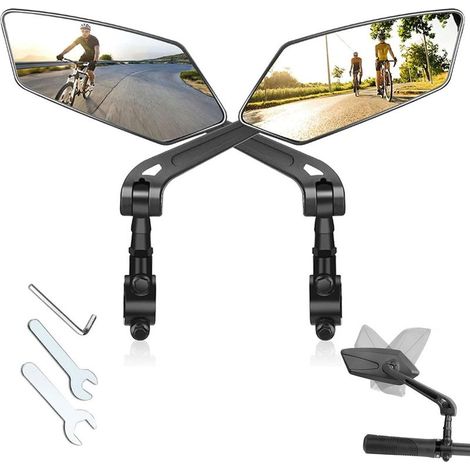 Fahrradrückspiegel, 2 Stück, 360° Verstellbare Fahrradspiegel, Großer Hd-spiegel, Geeignet Für Lenker Mit Einem Durchmesser Von 2025 Mm