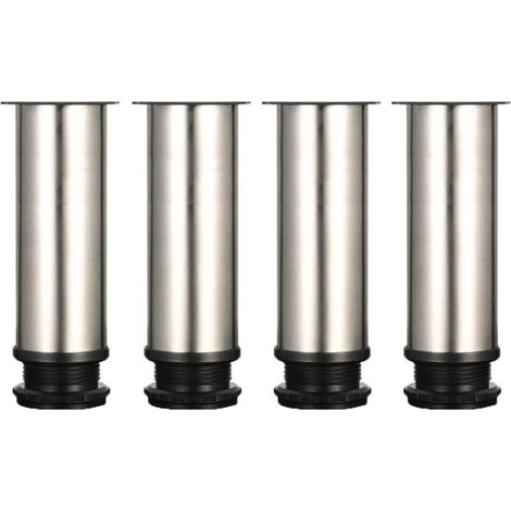 Höhenverstellbare Füße, 150 Mm Hoch, Verstärkte Möbelbeine, Tischbeine Aus Gebürstetem Edelstahl, Höhenverstellbar 0–15 Mm, Inklusive Edelstahlschrauben