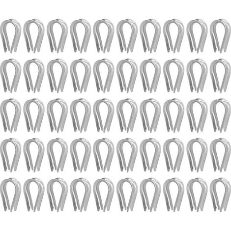 50 Stahlseilschlingen, Sonstige Befestigungsmittel, Werkzeuge Zur Montage Von Edelstahlseilen, Takelageschlingen, Segelbootschlingen (m4 (4 Mm)) Und Sonstige Befestigungsmittel