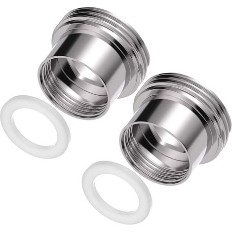 Wasserhahnadapter - 2 Stück, F16 Innengewinde Auf M22 Außengewinde - Adapter Für Strahlregler, Ideal Für Strahlregler Und Spültischarmaturen (silber, F16-m22)