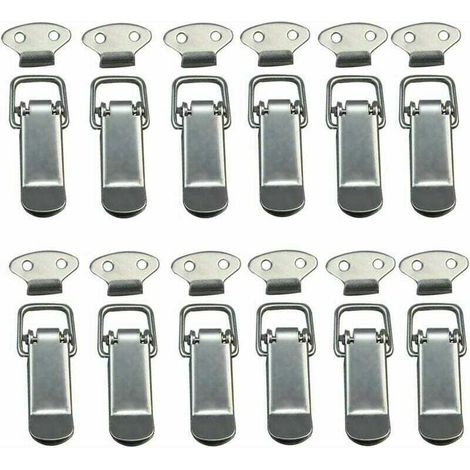 Packung Mit 12 Druckriegeln, Kippriegeln, Federriegeln, Federhakenriegeln, Edelstahl-federriegeln Für Schränke, Kisten, Schubladen, Kleiderschränke.