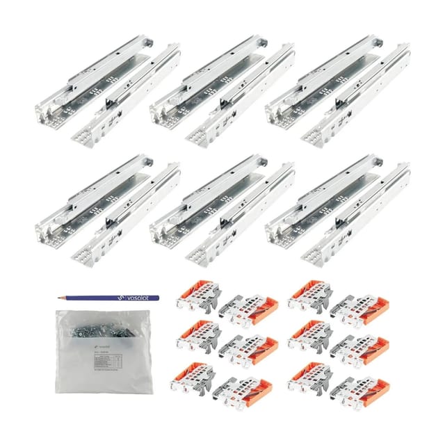 Vasalat - Blum Tandem plus Blumotion Vollauszug 560H, 400mm mit Kupplung für 6 Schubladen