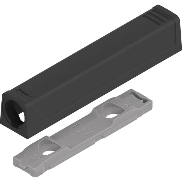 Tip-on Adapterplatte für Türen Langversion, gerade Carbonschwarz - Blum