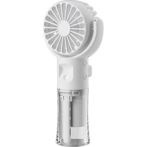Mini-tragventilator Mit Wassernebelfunktion, Usb-aufladbar Mit 4 Geschwindigkeitsstufen, Kleiner, Leichter Ventilator Zur Kühlung In Innenräumen, Schule, Reisen, Camping, Zum Schminken (weiß)