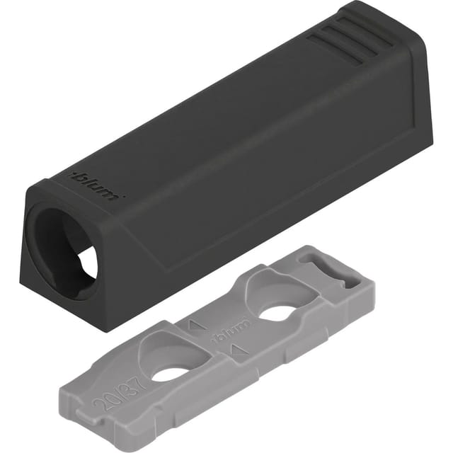 Tip-on Adapterplatte für Türen Kurzversion, gerade Carbonschwarz - Blum