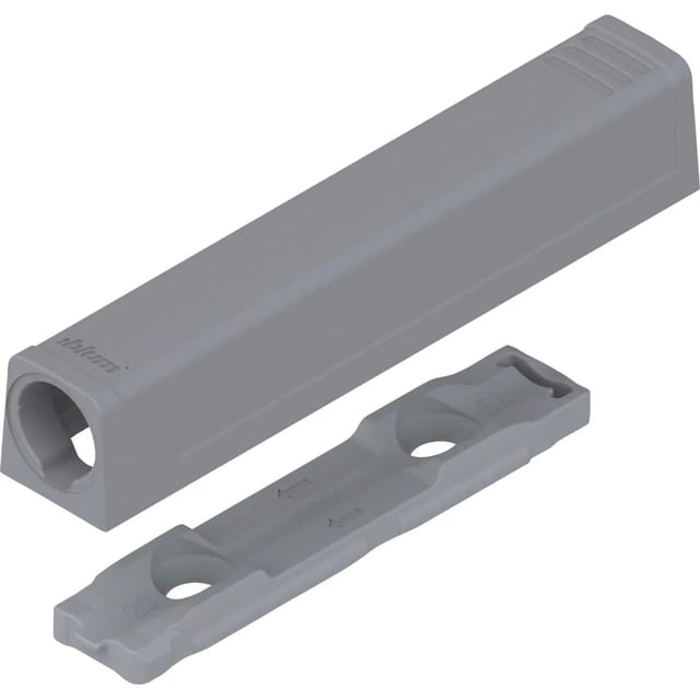 Blum TIP-ON Adapterplatte für Türen, Langversion, gerade Platingrau