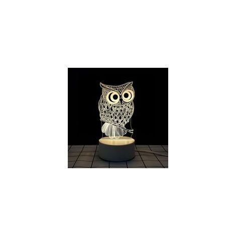 3d (eule) Led-nachtlicht Mit Warmem Licht, Usb-anschluss, Schreibtischlampe, Led-dekoration, Kinderzimmer, Kreatives Lichtgeschenk