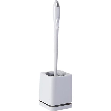 (weiße) Wandmontierte Wc-bürste Mit Langem Kunststoffgriff Und Halterung, Ergonomisches Design, Ideal Zur Reinigung Von Badezimmerböden