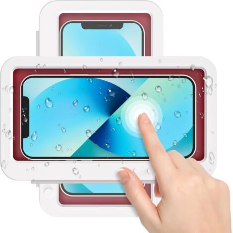 Wasserdichter Duschhandyhalter, Beschlagfreier Touchscreen-schutz, Wandhalterung Für Duschspiegel, Kompatibel Mit Mobiltelefonen Von 4,7 Bis 6,8 Zoll.