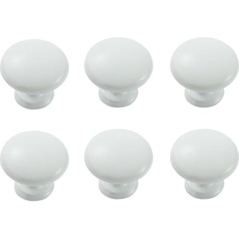 Runde Schubladengriffe Aus Aluminium, Moderne Und Minimalistische Küchenschrankgriffe, Kommodengriffe, Kleiderschrankgriffe, Weiß, 6er-set