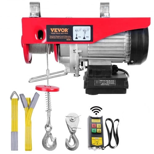 Mophorn - Vevor Elektrische Seilwinde 200kg Bis 400kg Hubhöhe 12m Seilzug Motorwinde 850w Kupfermotor Flaschenzug 10m/min Hubgeschwindigkeit Hebezug Mit Kabelloser Fernbedienung Seilhebezug Kettenzug