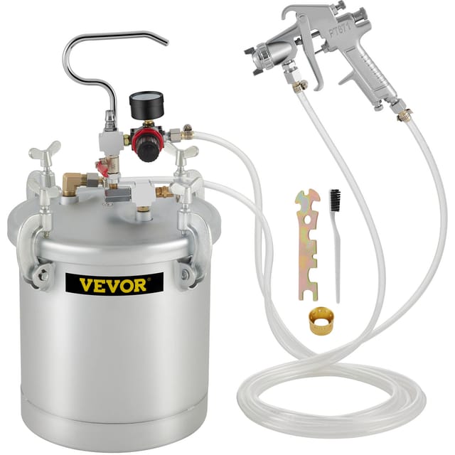 10 Lfarbspritzpistole, 30 Psi Farbbehälter, Farbsprühsystem Lackhalter Zum Auftragen Von Wasserfarbe, Flecken, Lack, Lacken, Feine Oberflächen Für Innen- Und Außenprojekte - Vevor
