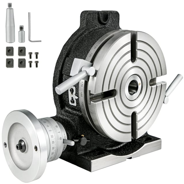 Vevor Teilapparat Rundtisch 200mm Rundteiltisch Horizontal-vertikal Teilkopf Teilapparat Schwenkbar Zum Fräsen Und Bohren