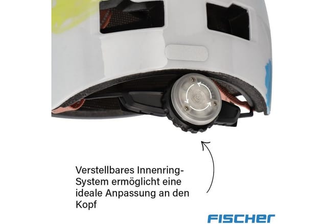 Fischer Fahrradhelm Kinder Plus Splash XS/S weiß/bunt Fahrradhelm