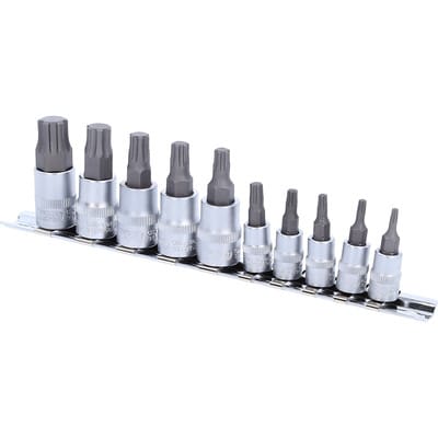 1/4'+3/8' Bit-Stecknuss-Satz TorxPlus, 10-tlg, IP10-IP60