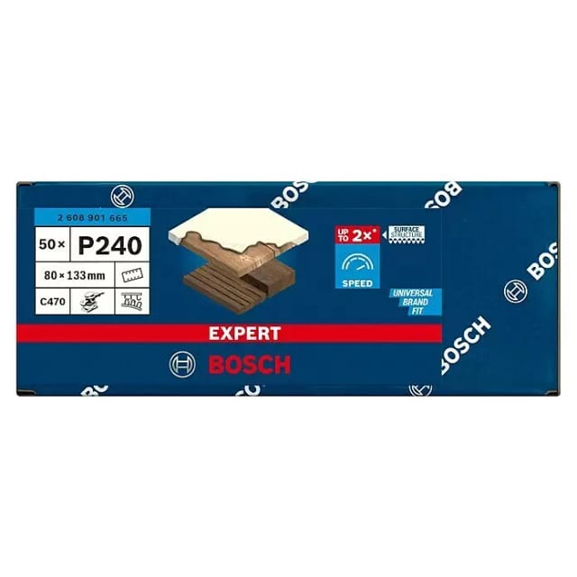 Bosch - Accessories 2608901665 Schleifpapier für Schwingschleifer Körnung (num) 240 (l x b) 133 mm