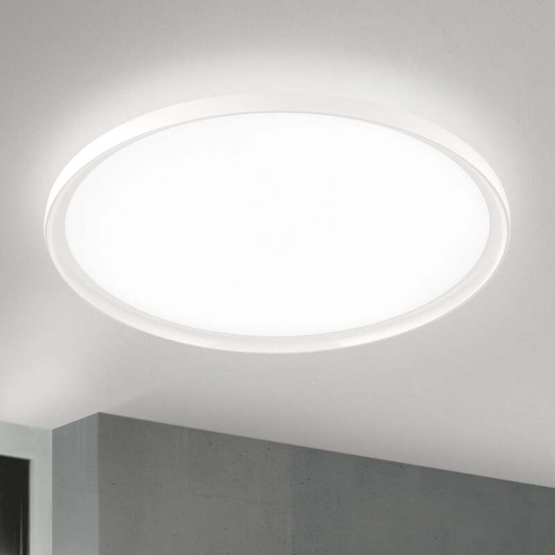 [neuwertig] B-ware Deckenlampe Gamma Led Dimmbar Fernbedienung Cct 60cm Weiß Aluminium 5400lm