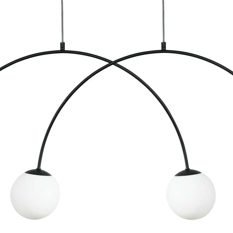 [gebraucht] B-ware Hängeleuchte Nova Pendelleuchte 4-flammig Led Dimmbar Schwarz Weiß 120x15cm