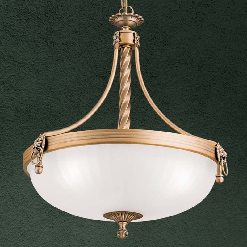 [gebraucht] B-ware Hängeleuchte Rocca Led Pendelleuchte Dimmbar Bronze Weiß 50cm 3-flammig 44cm