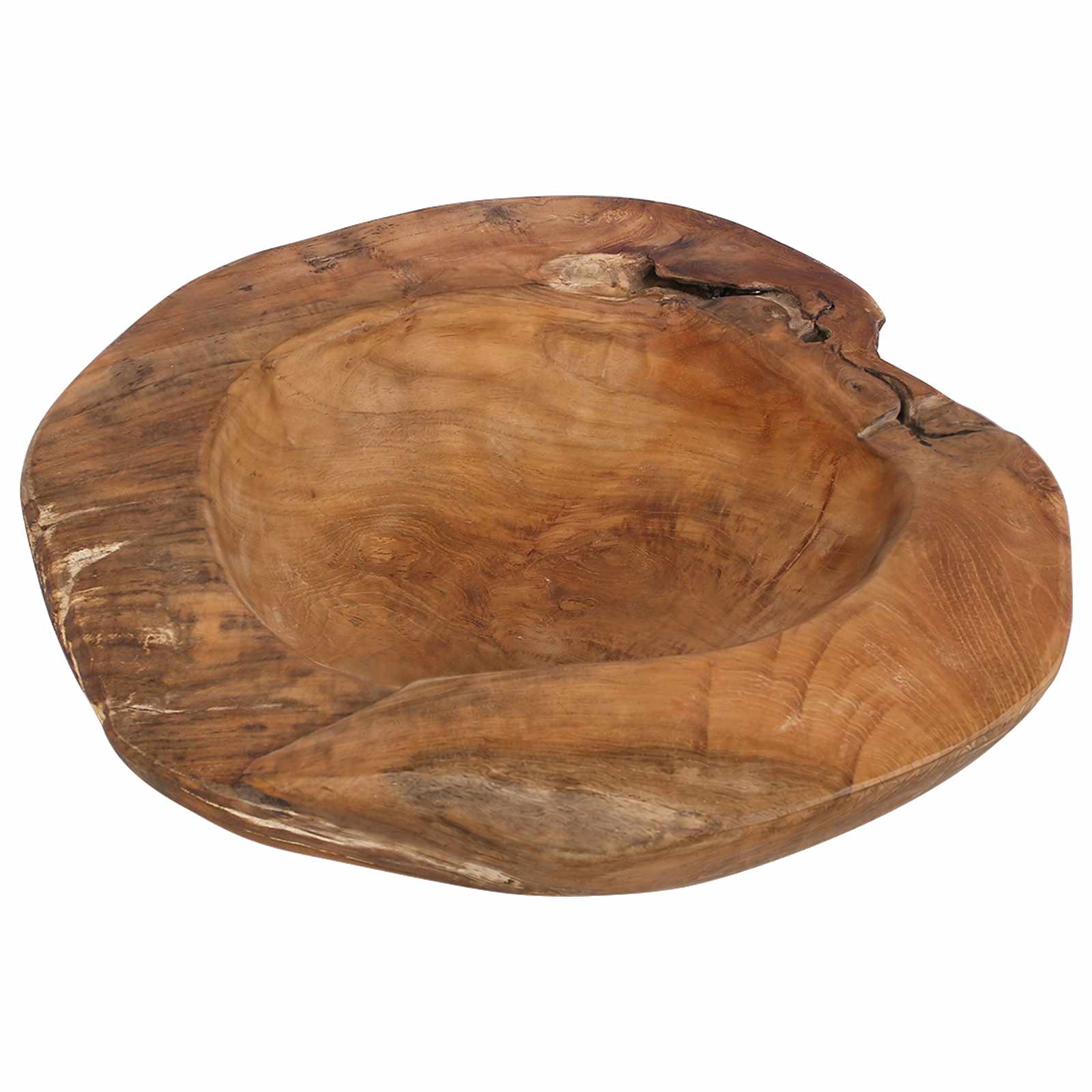 Obstschale Jepara Ø 40 Cm Massivholz Teak Rund Teakbraun Vidaxl