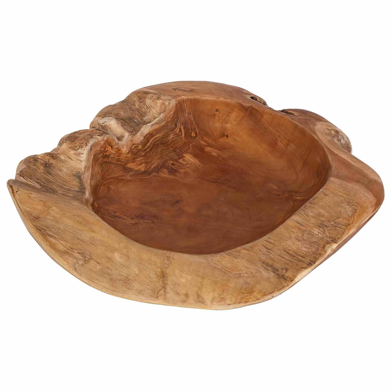 Obstschale Jepara Ø 50 Cm Massivholz Teak Rund Teakbraun Vidaxl