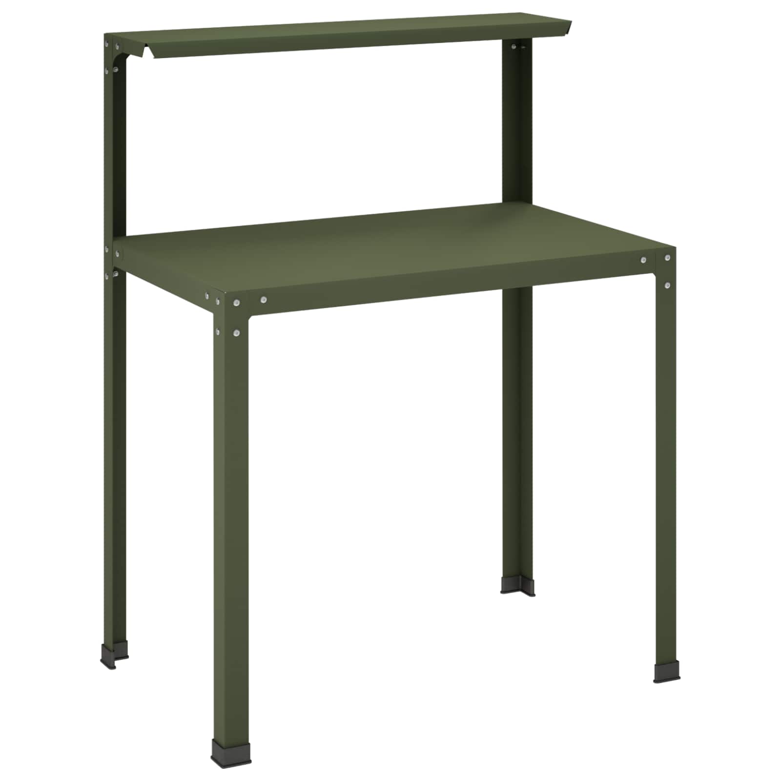 Pflanztisch 80 X 50 X 104 Cm Pulverbeschichteter Stahl Olivgrün Vidaxl