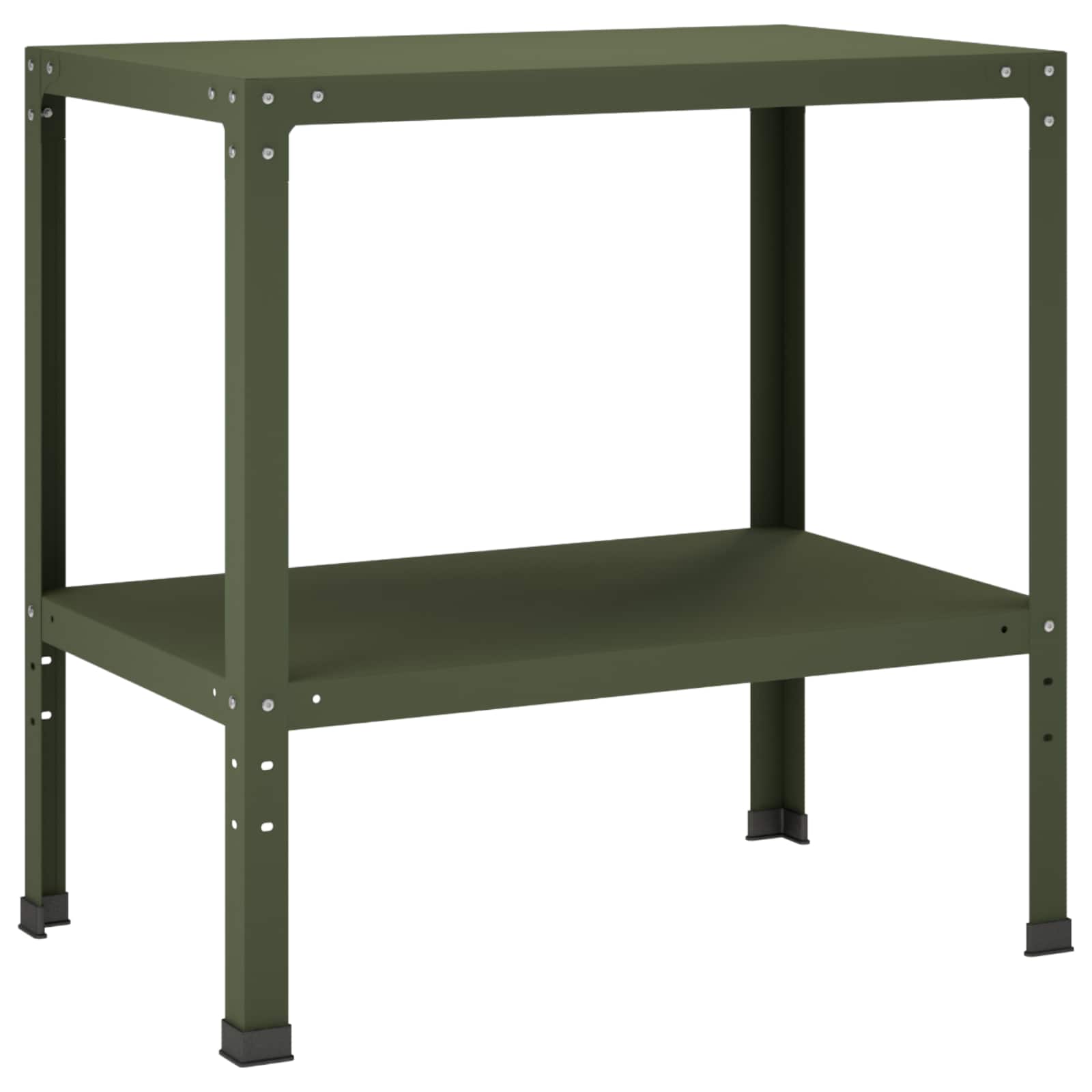 Pflanztisch 80 X 50 X 80 Cm Pulverbeschichteter Stahl Olivgrün Vidaxl