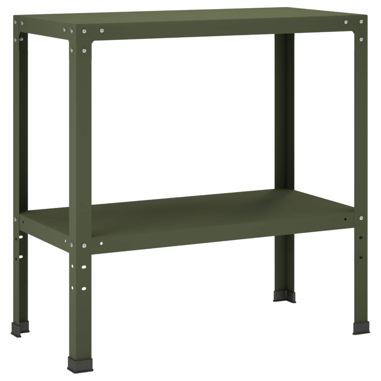 Pflanztisch 80 X 40 X 80 Cm Pulverbeschichteter Stahl Olivgrün Vidaxl