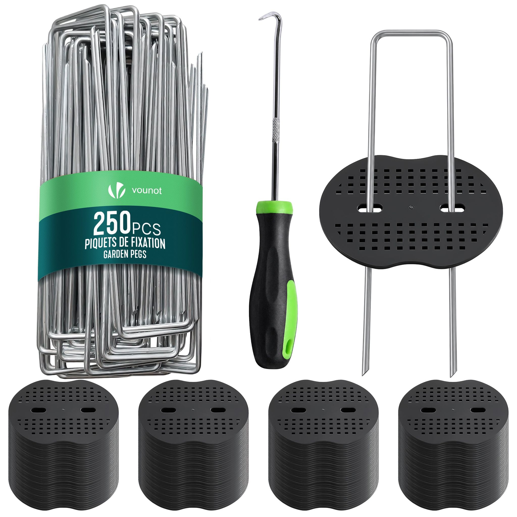 Vounot® 250 U-erdanker Heringe Mit 125 Scheiben 150×30 Mm Verzinktes Metall