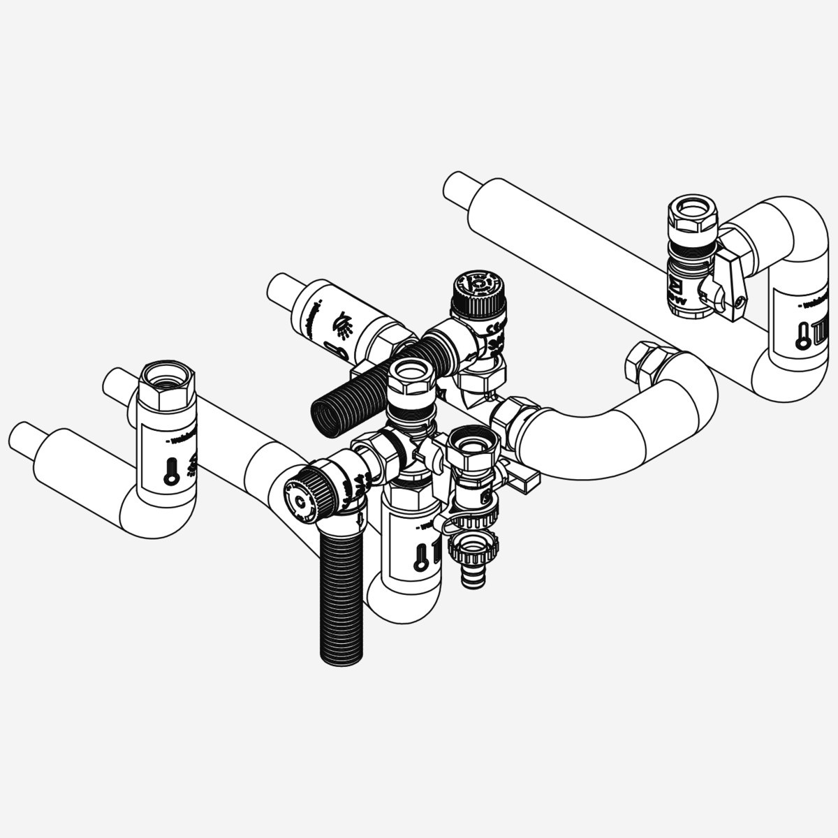Anschlussgruppe Whi Con-heat+aqua-b 6 Für Wtc-gw 25-b K-35p, Anschluss Hinten - 48300002022 Von Weishaupt