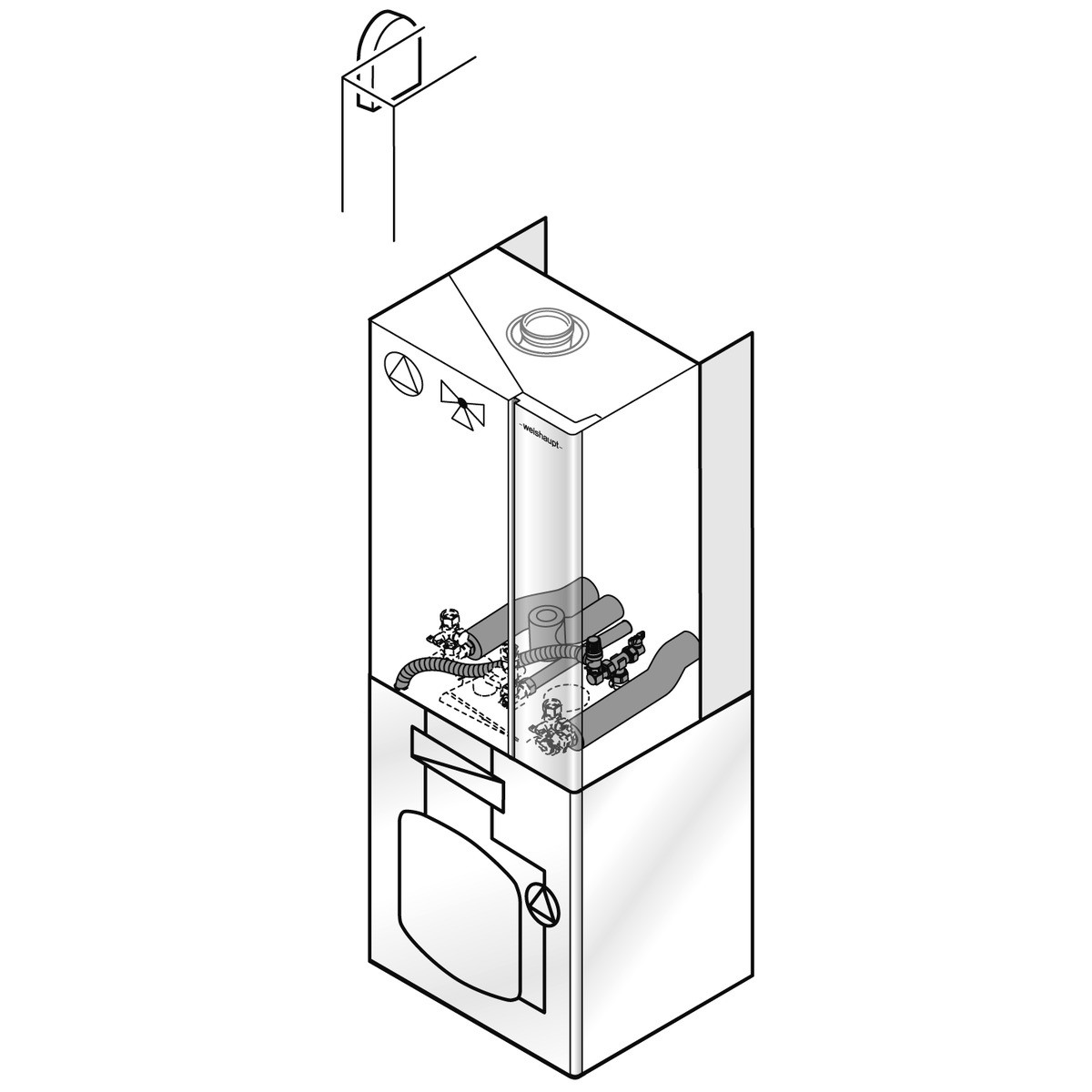 Weishaupt Paket Wtc-gb 15-b K-80p Gas, Anschluss Hinten, Ohne Zirkulation - 894034 Von Weishaupt