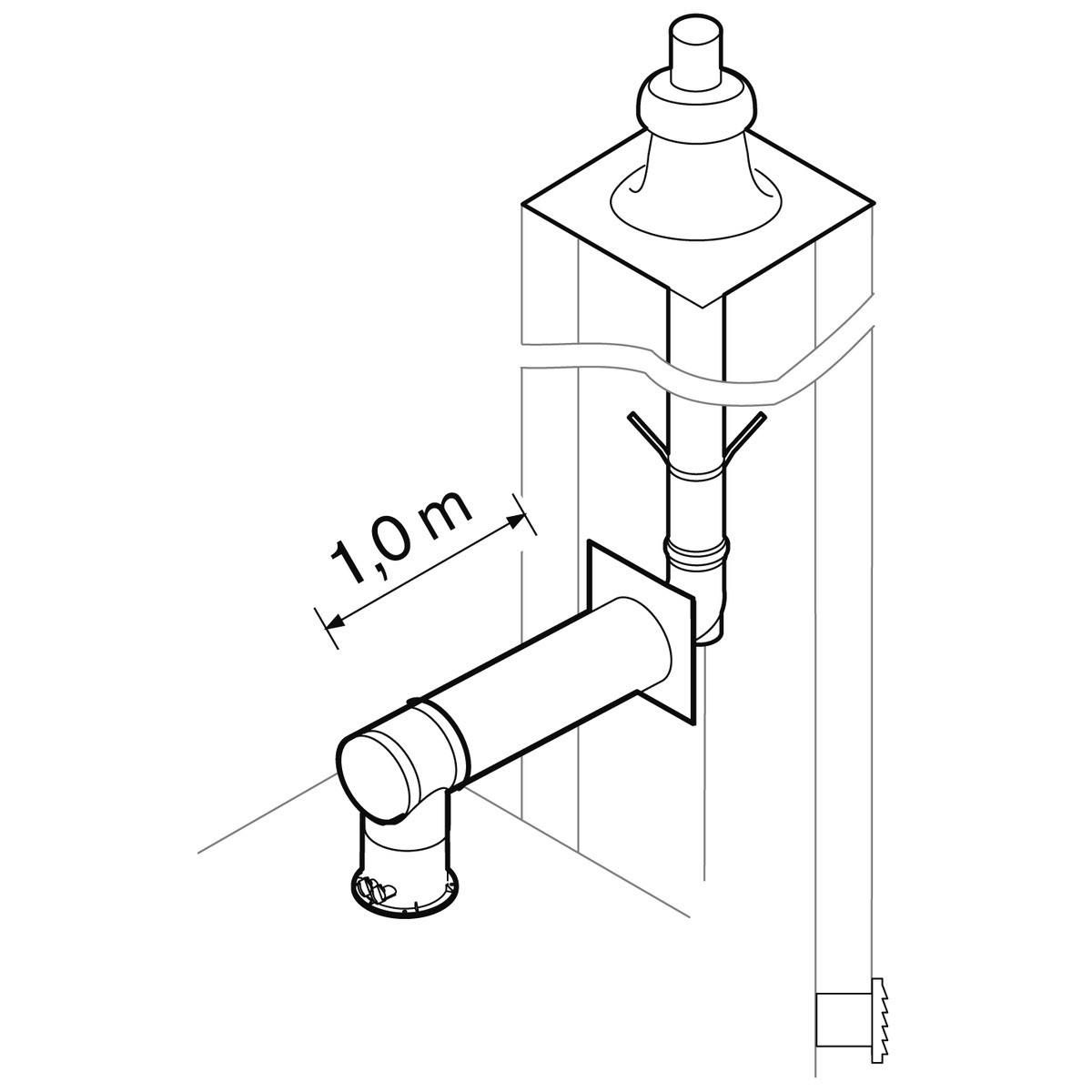 Weishaupt Paket Dn100/60 Ru 1 M, 10 M Starr, Schwarz, Abgassyst. Raumluftunabh - 896008 Von Weishaupt