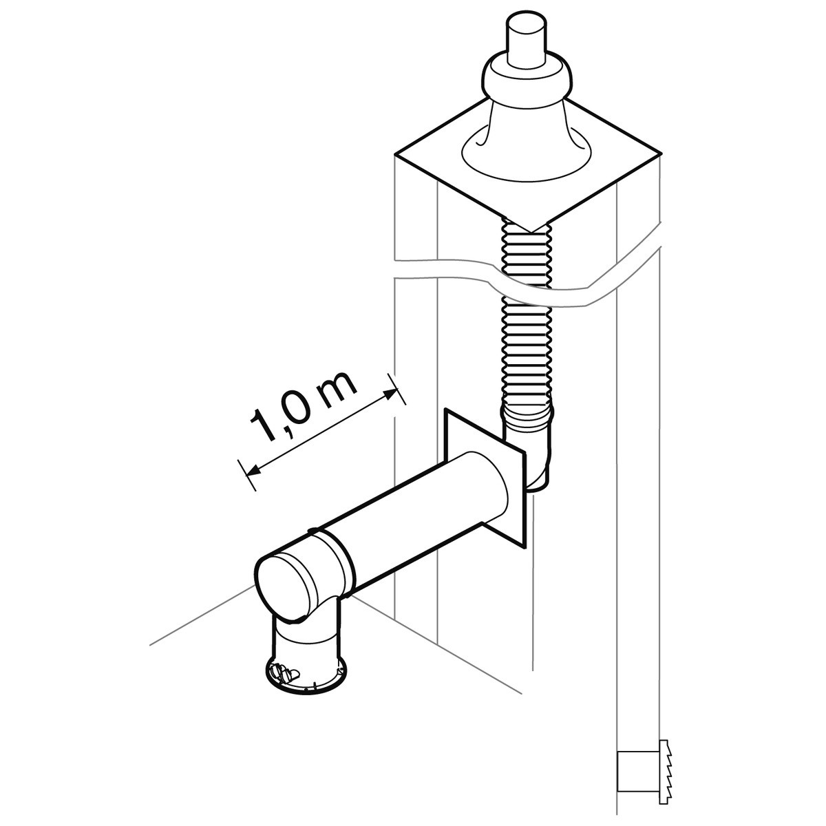 Weishaupt Paket Dn100/60 Ru 1 M, 12,5 M Flex, Schwarz, Abgassystem Raumluftunabh - 896009 Von Weishaupt