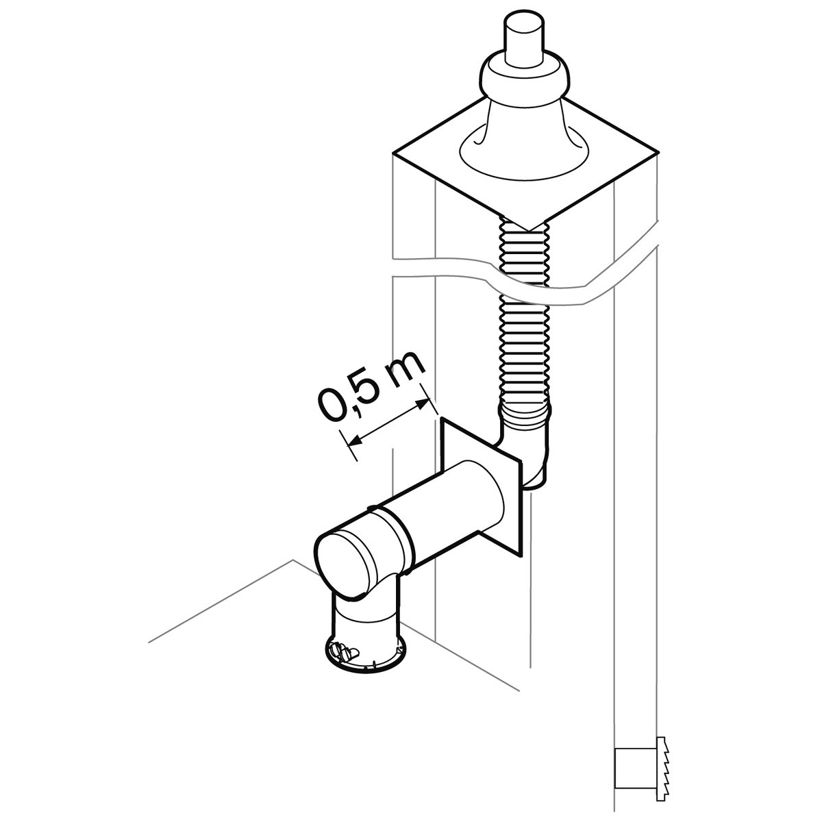 Weishaupt Paket Dn100/60 Ru 0,5/12,5 M Flex, Schwarz, Abgassystem Raumluftunabh - 896005 Von Weishaupt