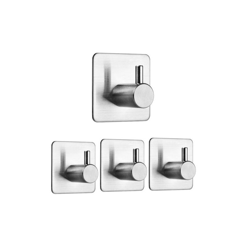 Set Mit 4 Selbstklebenden Türhaken Aus Edelstahl, Kleiderhaken, Rostfrei Und Wasserfest, Für Küche, Bad, Büro, Toilette (naturfarbe)
