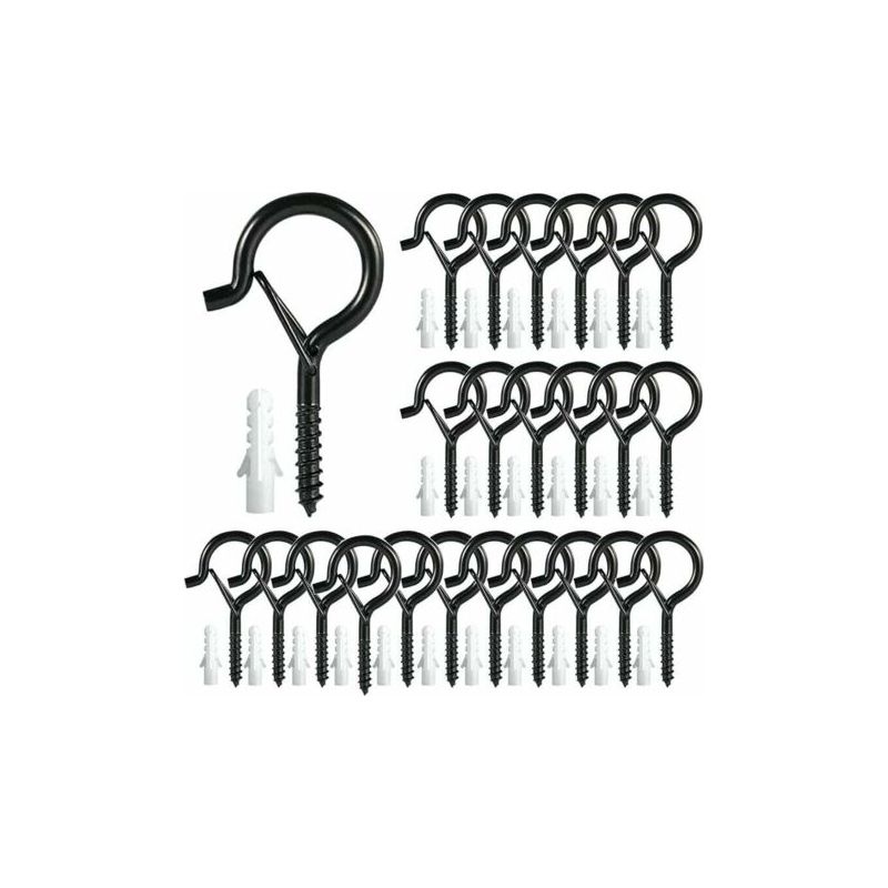 25-teiliges Set Schraubhaken – Rostfreier Stahl 55 X 25 Mm – Mit Dübeln Für Einfache Montage – Zum Aufhängen Von Pflanzen Und Lampen