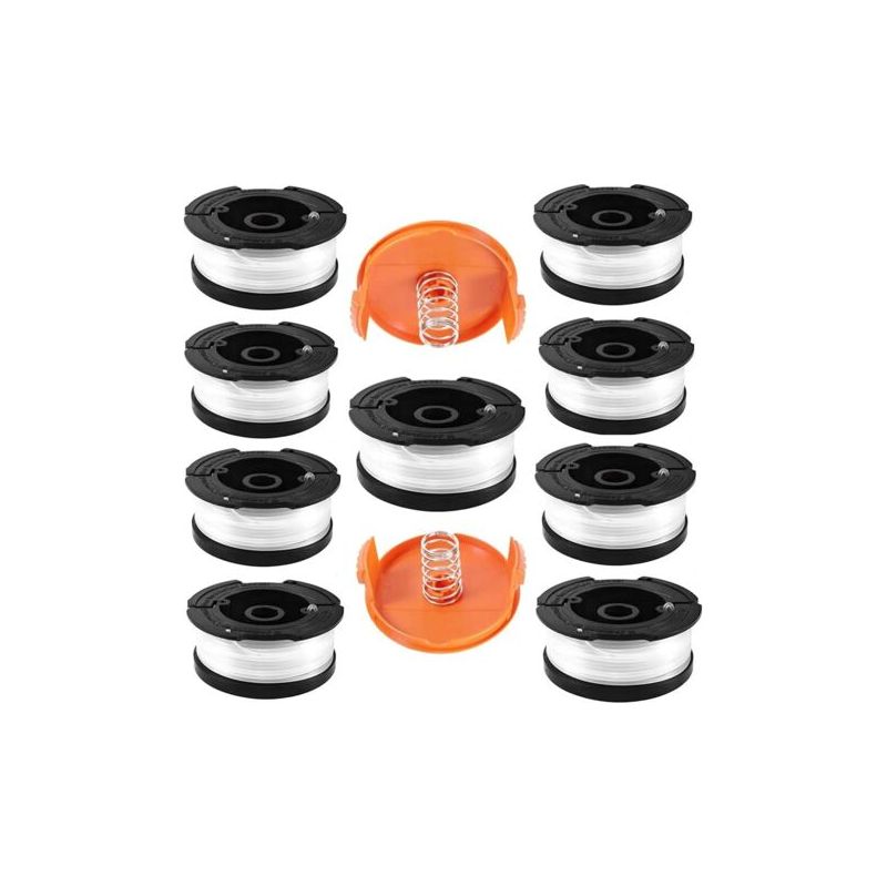 Trimmerfadenspule Für Black & Decker Trimmer, Spulen A6481 A6485, Kompatibel Mit Black & Decker Af-100, 9 Trimmerfadenspulen Mit 2 Spulenabdeckungen Und 2 Federn