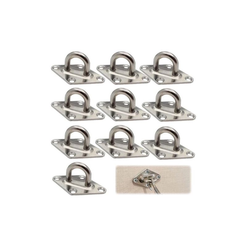 10er-pack Edelstahl-ösenplatten-deckenhaken, Ösenplattenhalterung Aus Edelstahl Zur Ladungssicherung In Anhängern, Lkws, Booten Und Pkws