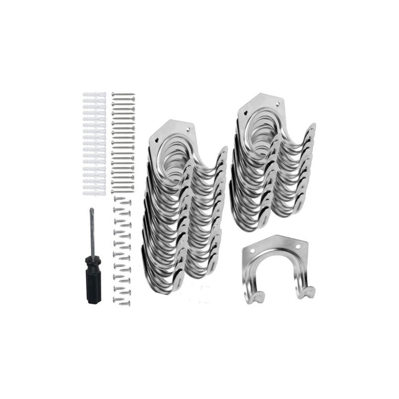20-teiliges Werkzeughaken-set, Robuste Haken Für Gartenhäuser Und Schuppen, Wandhaken Zur Werkzeugmontage, Aufbewahrungshaken Für Garage, Garten, Lagerhalle Und Bauernhof – Inklusive Schrauben, Dübel