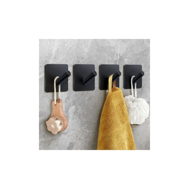 Hochleistungs-klebehaken, 4er-pack Handtuchhaken, Selbstklebender Wandhaken Für Bad/mäntel/bademäntel/küche, Selbstklebender Haken Ohne Bohren, Matter Edelstahl