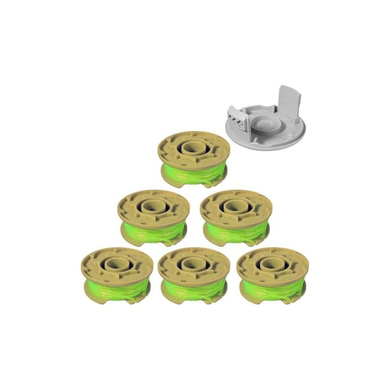 Ac80rl3 Ersatzspule Für Ryobi One Plus Freischneider + Ac80rl3 3,4 M 0,2 Cm Ersatzspulen Für Ryobi 18v, 24v, 40v Akku-freischneider (6 Spulen, 2 Kappen)