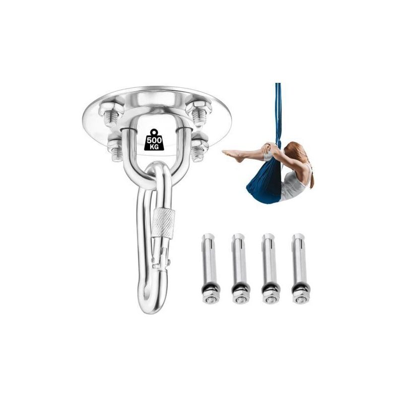 Deckenhaken, Wandhaken Zum Aufhängen Von Hängematten, Yoga-ausrüstung, Hängesesseln Und Boxsäcken, 500 Kg Tragkraft, Edelstahl-suspension-trainer-set Mit Karabiner Und Befestigungsschraube