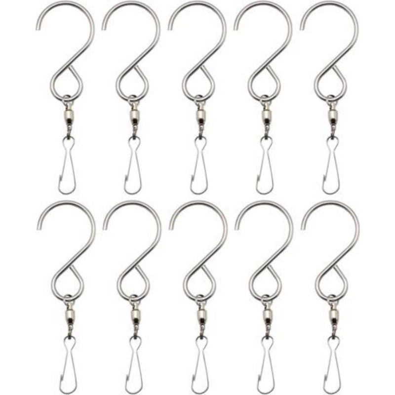 Drehbare Hakenclips, 10er-packung, Drehbare S-haken Aus Edelstahl, Drehbare Clips Für Windspiele, Spinner, Hängeampeln, Gartenpflanzen, Fahnen, Partys, Gartenzubehör
