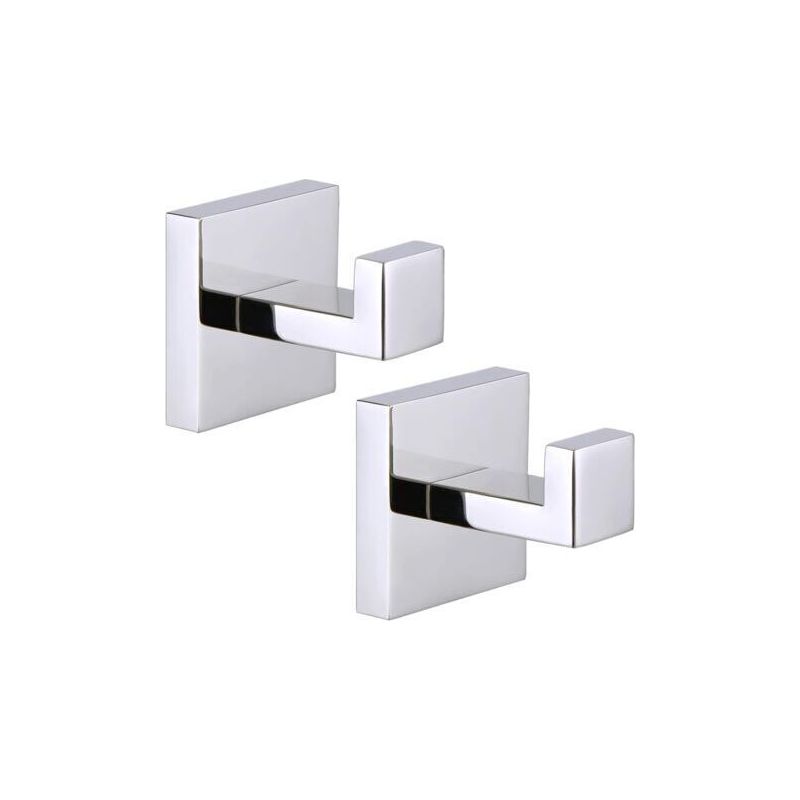 Set Mit 2 Quadratischen Metallhaken Für Badezimmerhandtücher, Bademäntel, Robuste Edelstahl-schraubhaken Für Schlafzimmer Oder Küche
